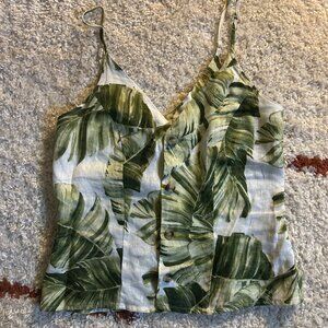 Tropical linen tank top